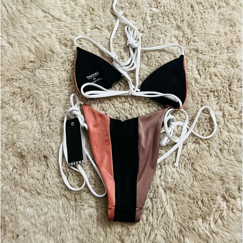 NWT OneOne Swimwear ARIEL Skimpy Bikini  SET size XS - Picture 8 of 12